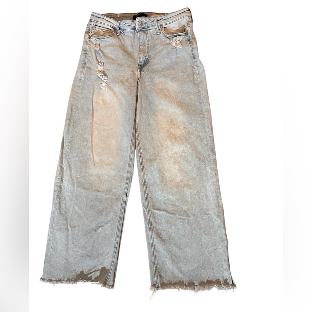 BCBGeneration Light Blue  Distressed Flare  Baggy Jeans